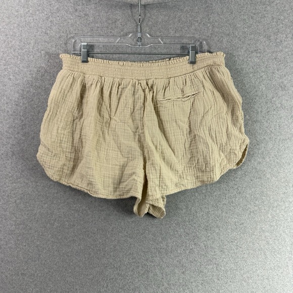 Aerie shorts womens XL gauze cotton slub beige ivory - Picture 3 of 7